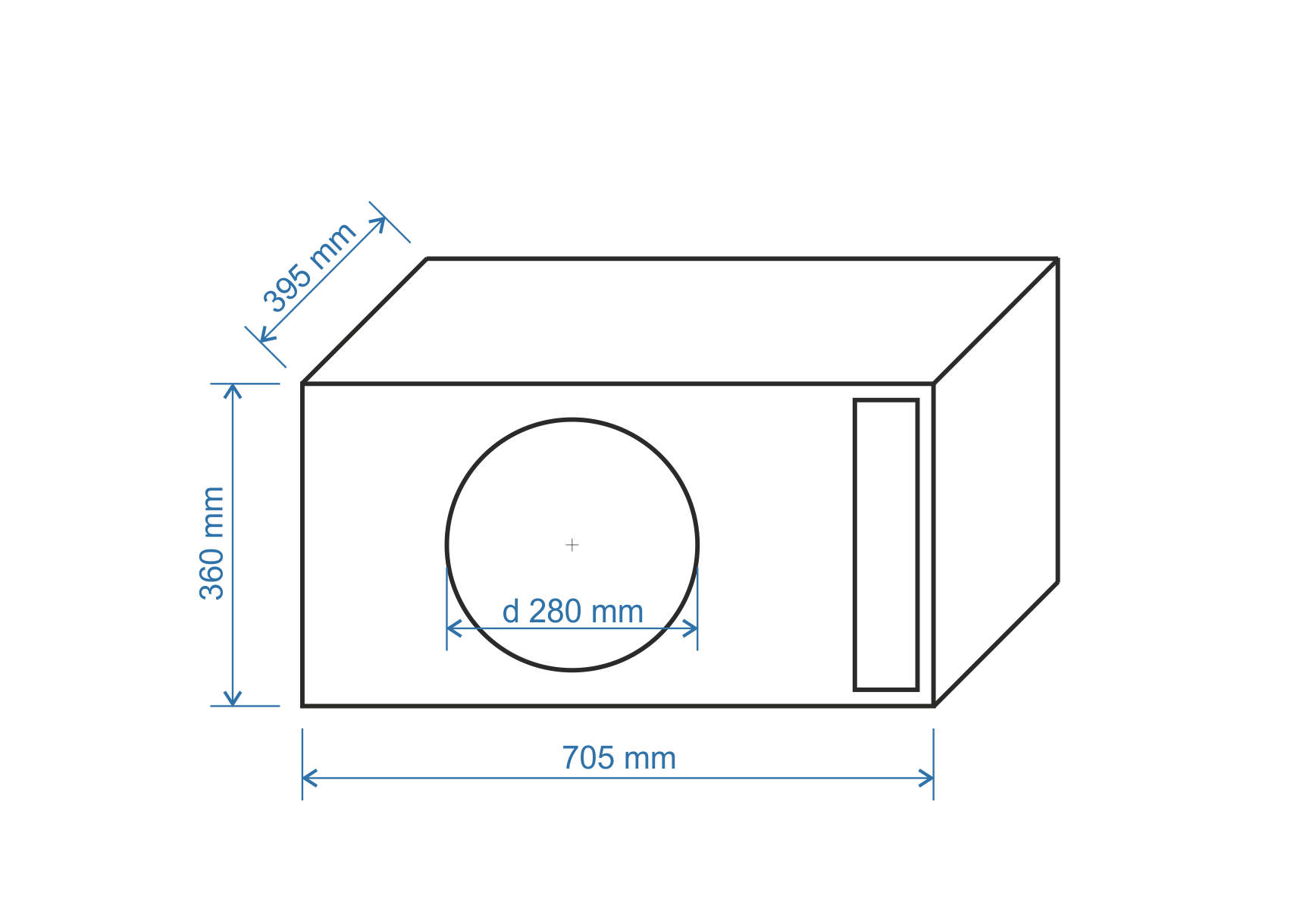 Корпус для 12’’ (300 мм) сабвуфера, на щели